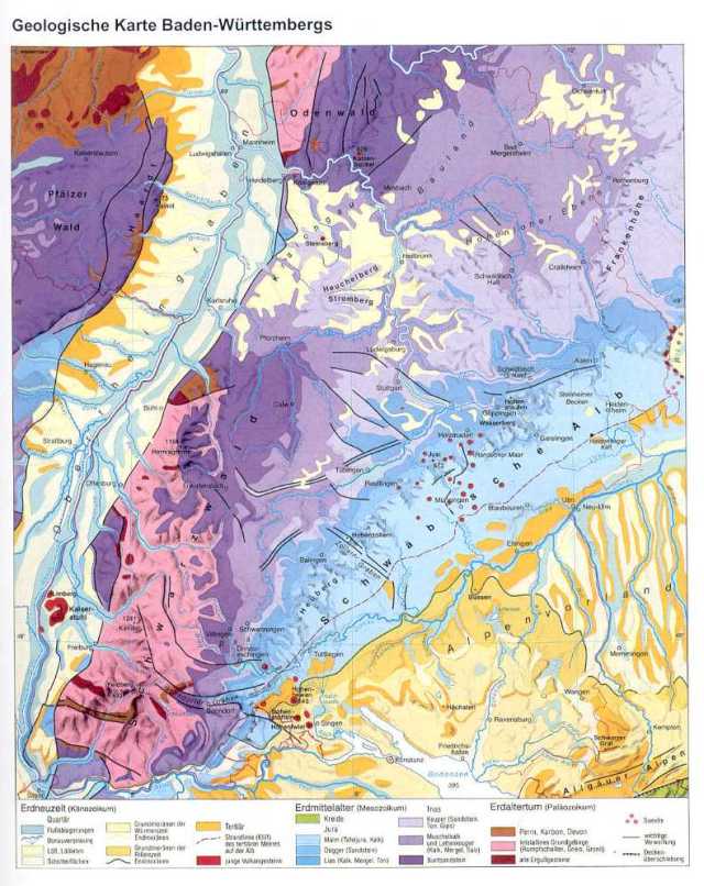 Geologische Karte Sdwestdeutschlands